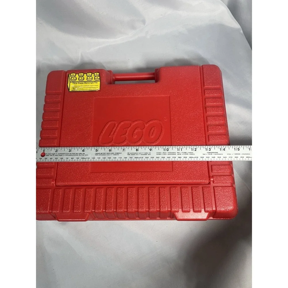 LEGO 1985 Vintage Red Plastic Storage Suitcase Carry Case 12" x 15"  Made in USA - Picture 11 of 13